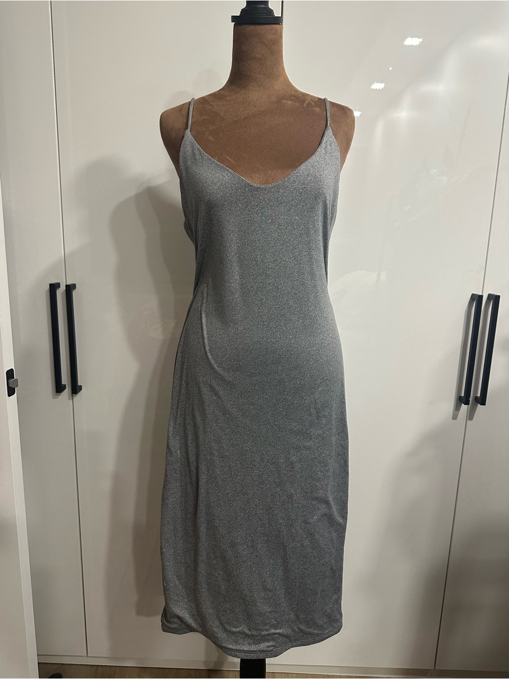 Fashion Nova Grey Slip Midi Dress